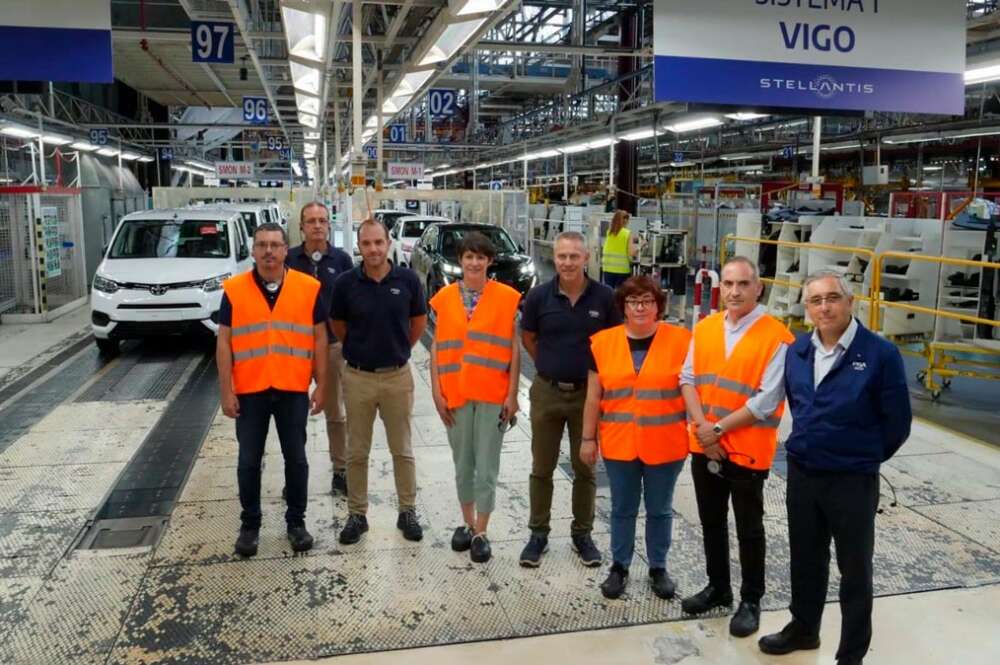 La portavoz nacional del BNG, Ana Pontón, durante una visita a la fábrica de Stellantis en Vigo