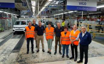La portavoz nacional del BNG, Ana Pontón, durante una visita a la fábrica de Stellantis en Vigo