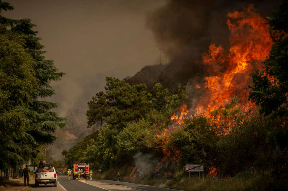Incendio forestal registrado en Riodolas, en Carballeda de Valdeorras