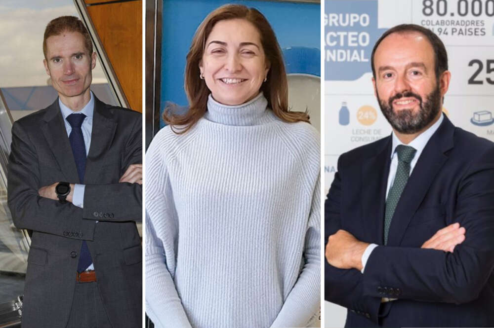 José Armando Tellado, Carmen Lence e Ignacio Elola, primeros ejecutivos de Capsa, Leche Río y Lactalis España
