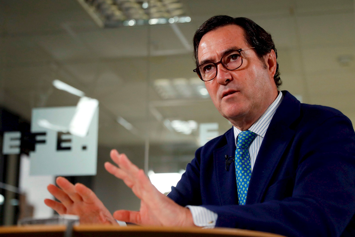 El presidente de la CEOE, Antonio Garamendi. EFE/Sergio Barrenechea/Archivo