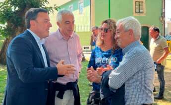 El secretario xeral del PSdeG, Valentín González Formoso, en la Festa do Emigrante de Pol (Lugo)