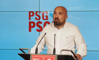 El secretario de Organización del PSdeG, José Manuel Lage, en rueda de prensa