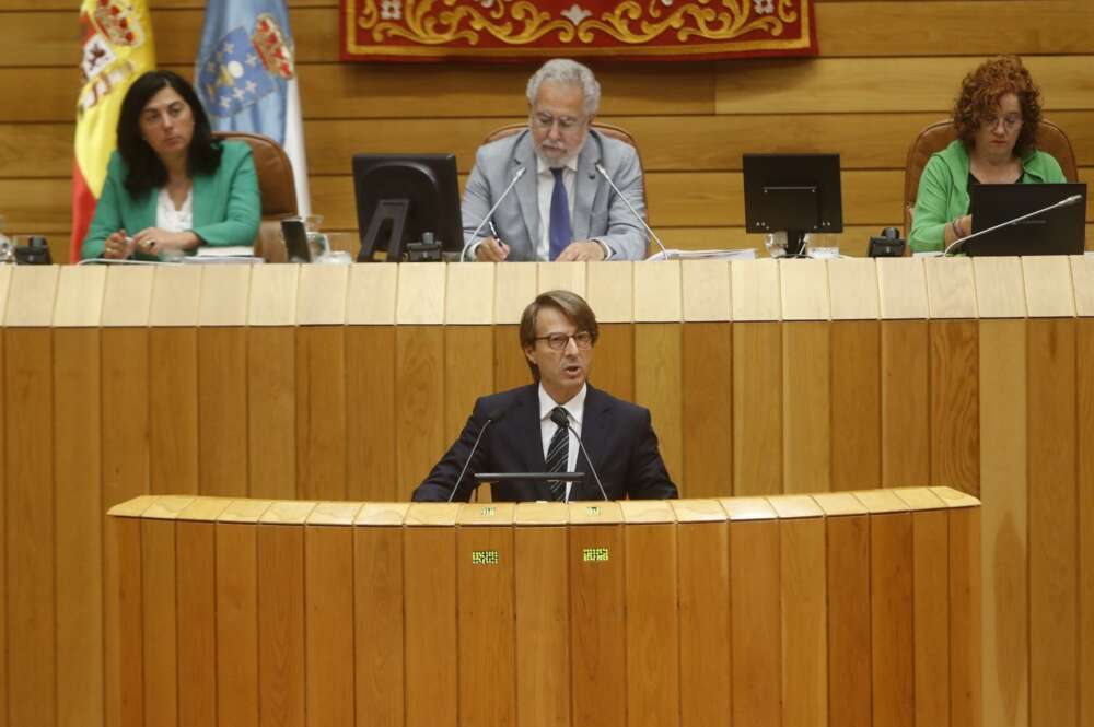 El conselleiro de Facenda, Miguel Corgos, durante la presentación del plan estratégico de la Xunta