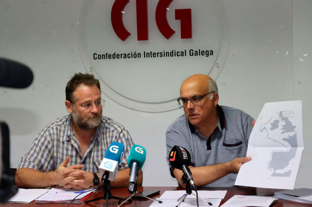 Xavier Aboi y Paulo Carril en la rueda de prensa en Vigo