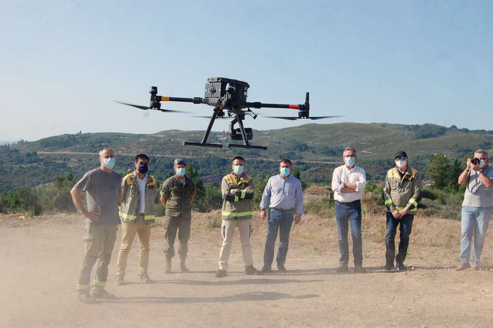 Maniobra de demostración del uso de drones para detectar incendiarios. Xunta de Galicia