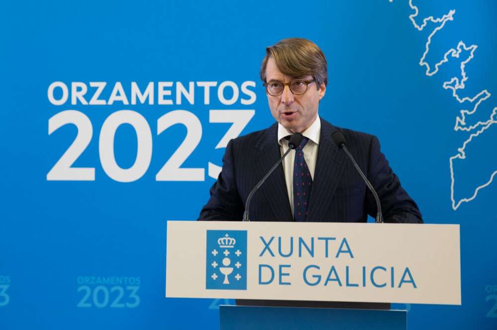 El conselleiro de Facenda e Administración Pública, Miguel Corgos, durante la presentación de los presupuestos de la Xunta para 2023 / Europa Press