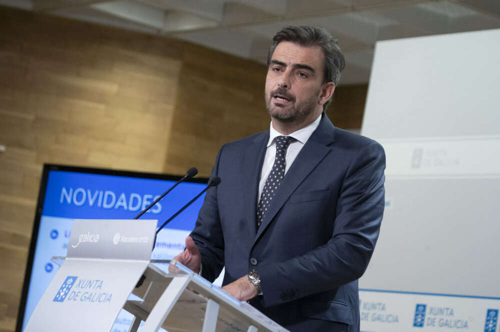 Diego Calvo durante la presentación de la nueva Lei do Xogo el pasado jueves / Xunta