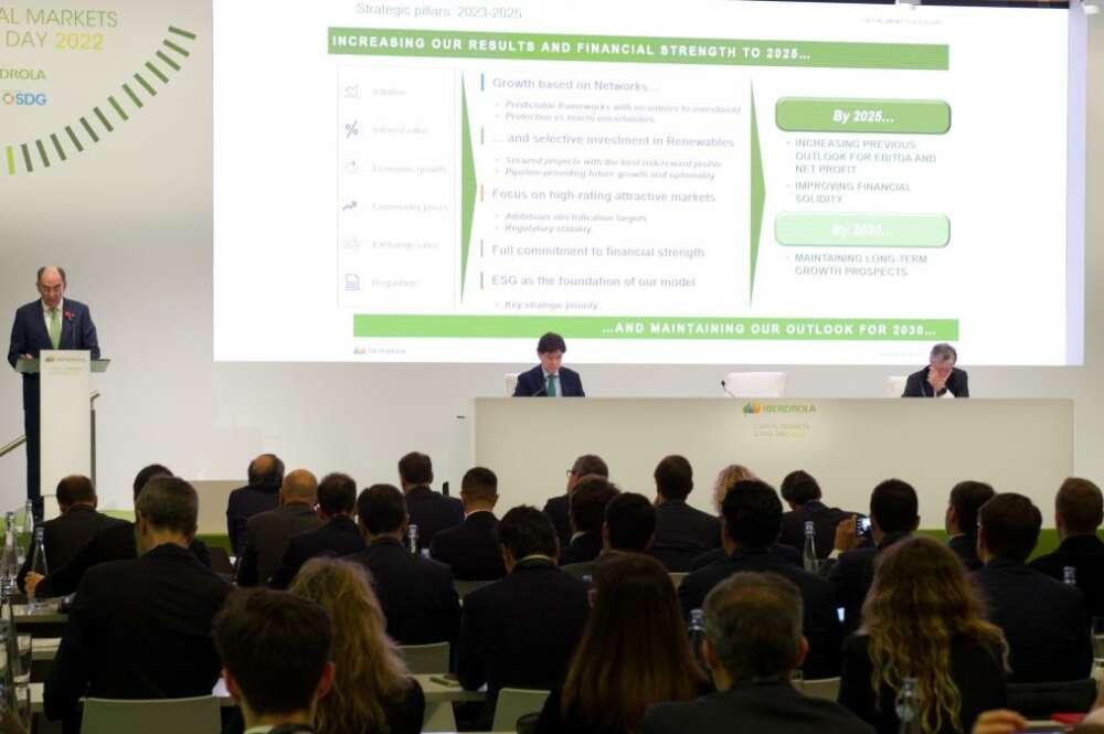 Ignacio Sánchez Galán, presidente de Iberdrola, durante su intervención en el capital market day en Londres / Iberdrola