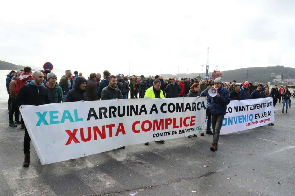 Imagen de la jornada de huelga en Xeal para reclamar un nuevo convenio colectivo