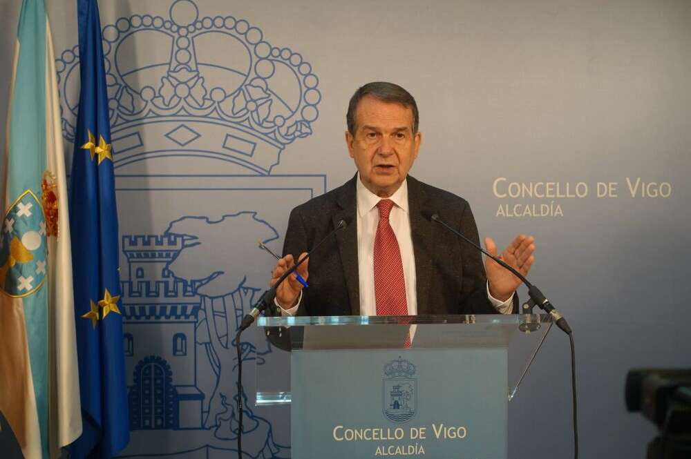 Abel Caballero, alcalde de Vigo, durante una rueda de prensa