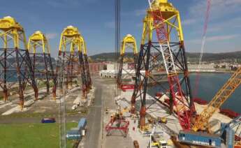 Jackets para eólica marina en el astillero de Navantia en Fene / Navantia