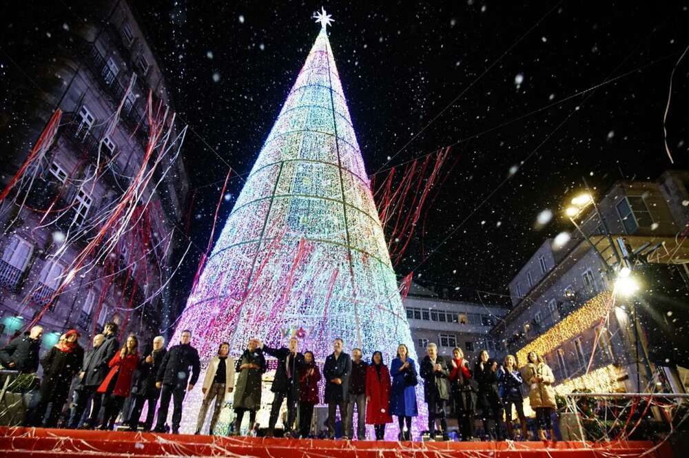Vigo enciende sus ya famosas luces de Navidad