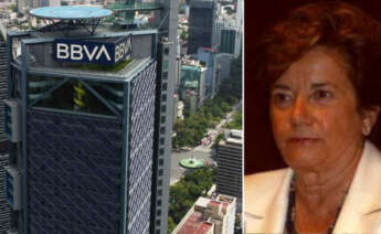 Josefa Ortega y torre del BBVA en México