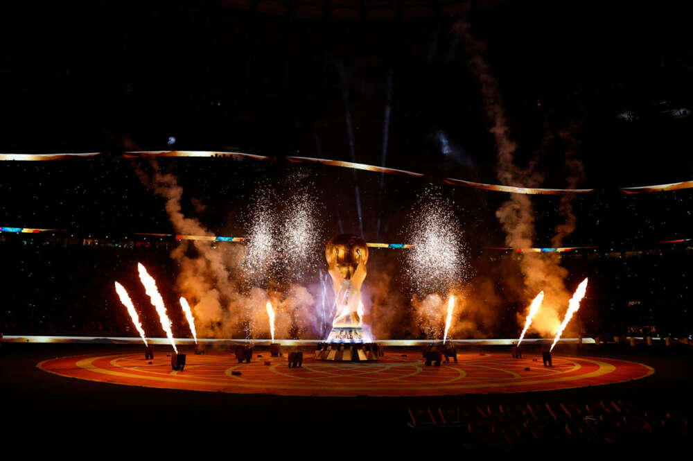 Fotografía de la inauguración en un partido de los cuartos de final del Mundial de Fútbol Qatar 2022 entre Países Bajos y Argentina en el estadio de Lusail (Catar)