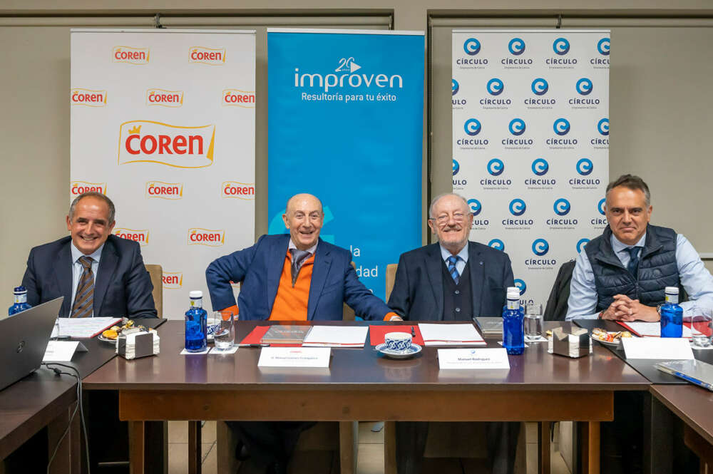 Andrés Alonso, Manuel Gómez-Franqueira, Manuel Rodríguez y Sergio Gordillo durante el encuentro 'Desafíos CEOs 2023'