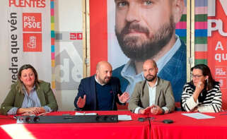 El secretario de Organización del PSdeG, José Manuel Lage, en una rueda de prensa en Pontevedra