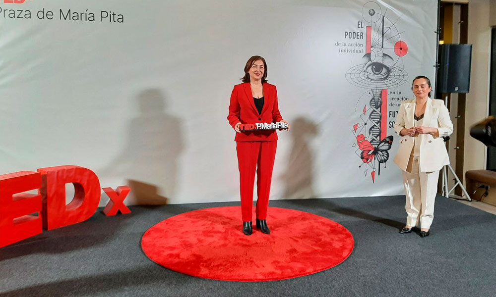 Carmen Lence en el primer evento de TEDx Praza de María Pita en A Coruña