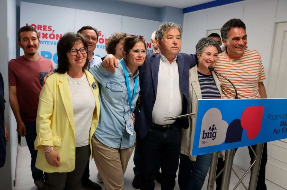 Miguel Anxo Fernández Lores en su comparecencia tras los resultados electorales