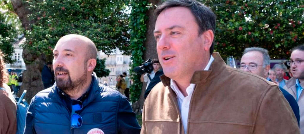 Valentín González Formoso durante la manifestación de Queremos Galego