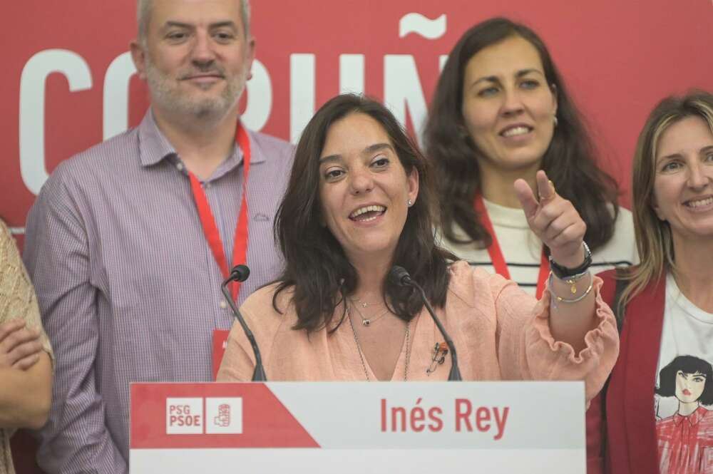 La alcaldesa en funciones de A Coruña, Inés Rey tras los resultados de las elecciones municipales