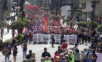Manifestación del Primero de Mayo convocada por UGT y CCOO en Vigo. Foto: Europa Press