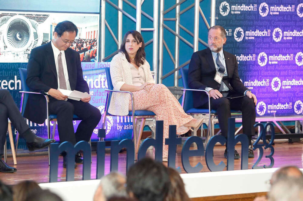 La conselleira de Economía, Industria e Innovación, María Jesús Lorensana, durante la inauguración de Mindtech