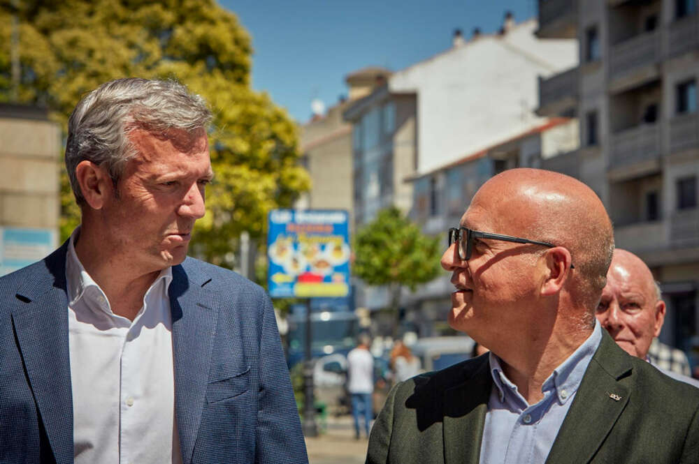 Rueda y Baltar, durante la campaña electoral del 28M. - Agostime - Europa Press