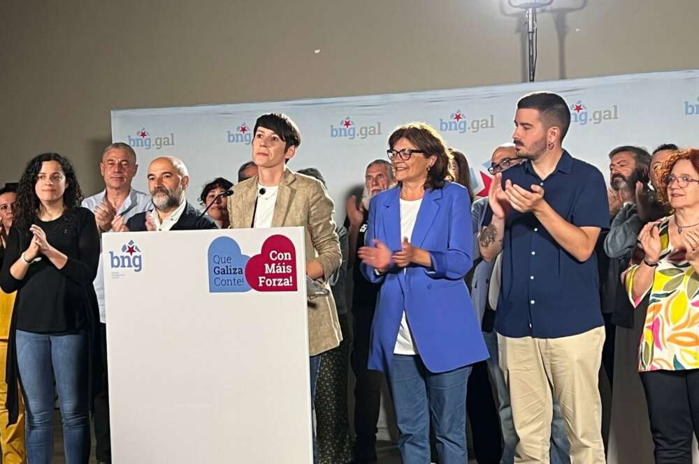 La portavoz nacional del BNG, Ana Pontón, en la comparecencia tras cerrar las urnas el 23 de julio - EUROPA PRESS