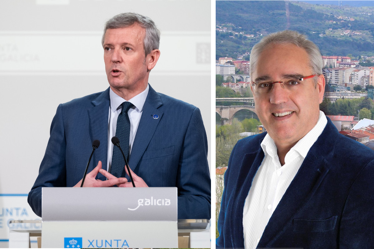 El presidente de la Xunta, Alfonso Rueda, y el de Fegein, Benito Iglesias