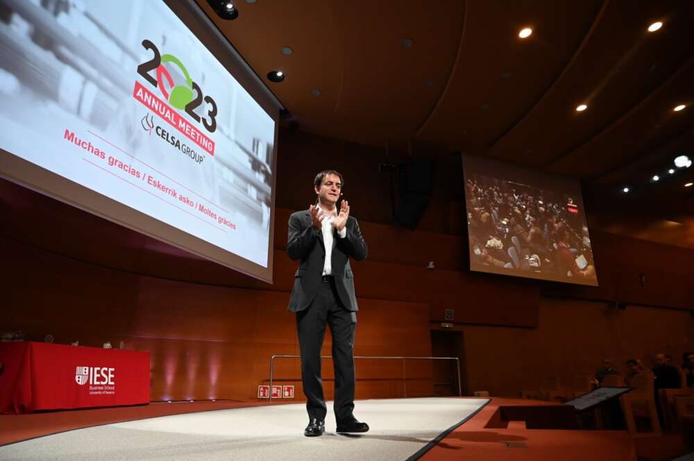 Francesc Rubiralta durante la reunión anual de Celsa / Celsa Group