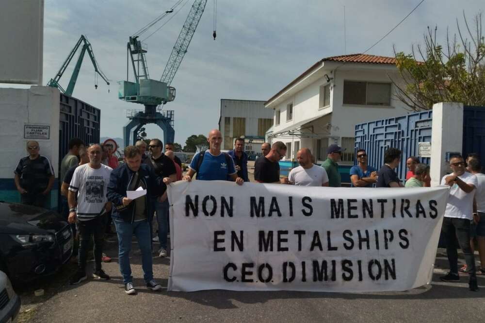 Manifestación de los trabajadores de Metalships