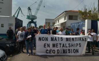 Manifestación de los trabajadores de Metalships