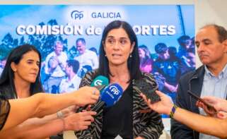 Prado, en declaraciones a los medios en la sede del PPdeG