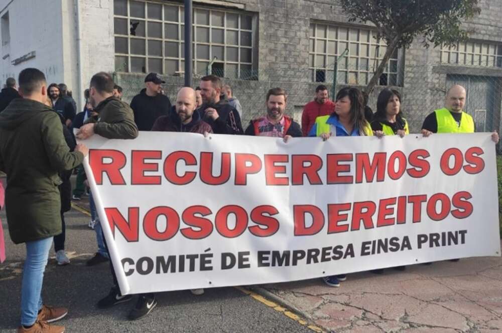 Protesta de los trabajadores de Einsa, en As Pontes