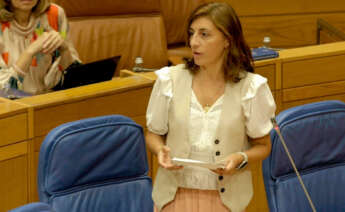 Ángeles Vázquez en el pleno del Parlamento de Galicia