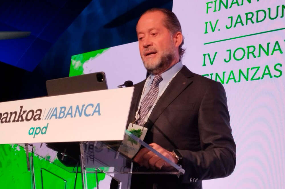 El presidente de Abanca, Juan Carlos Escotet, en la IV Jornada de Finanzas Sostenibles en Bilbao