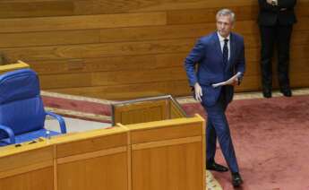 El presidente de la Xunta de Galicia, Alfonso Rueda, durante el debate sobre el estado de la autonomía de Galicia / Álvaro Ballesteros