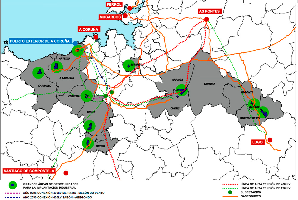 Puerta de Exterior A Coruña. Áreas de oportunidades para la implantación industrial