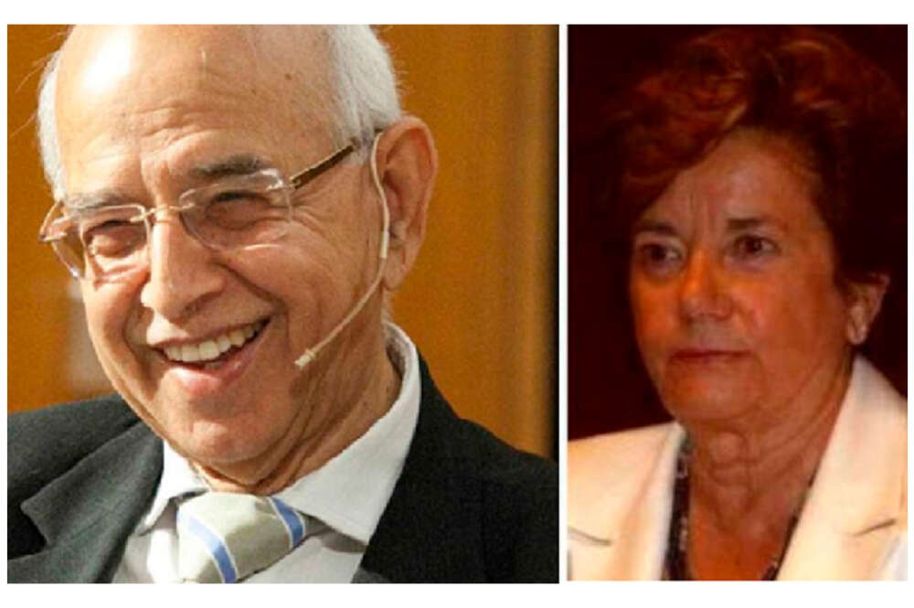 Montaje fotográfico con Ram Bhavnani y la hermana de Amancio Ortega, Josefa Ortega Gaona, que en la actualidad, son segundo y tercer accionista de Altia, la tecnológica de Tino Fernández