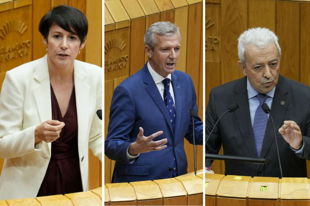 Ana Pontón (BNG), Alfonso Rueda (PP) y Luis Álvarez ,(PSOE) durante el debate del estado de la autonomía / ED