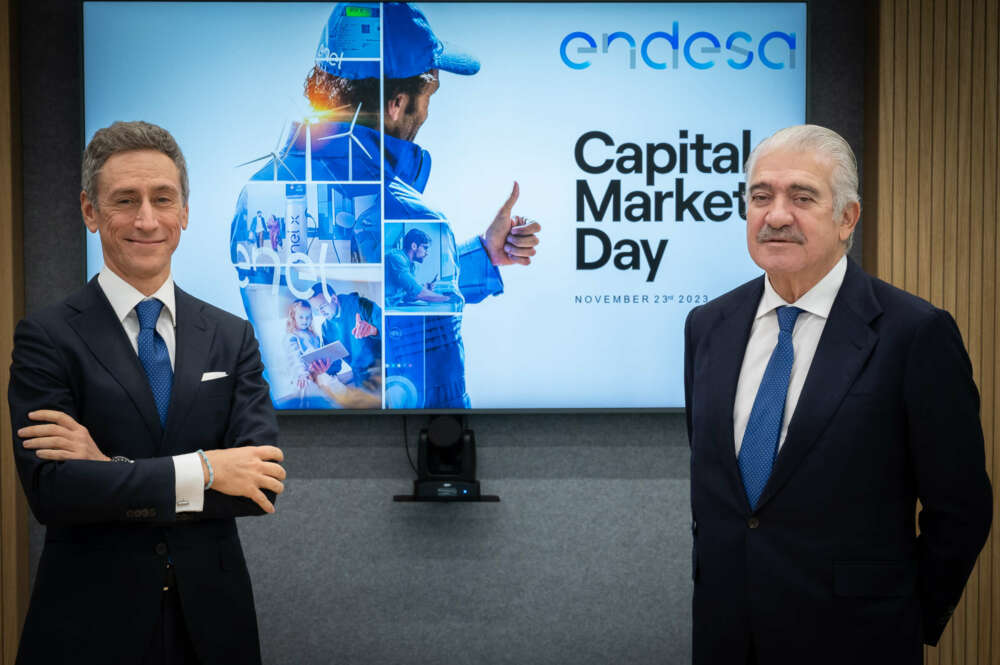 José Bogas, consejero delegado (dcha), y Marco Palermo, director general económico-financiero (izq) de Endesa
