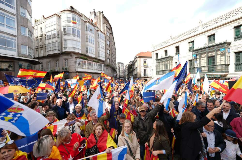 Imagen de las protestas convocadas por el PP en Galicia contra el pacto entre PSOE y Junts / PPdeG
