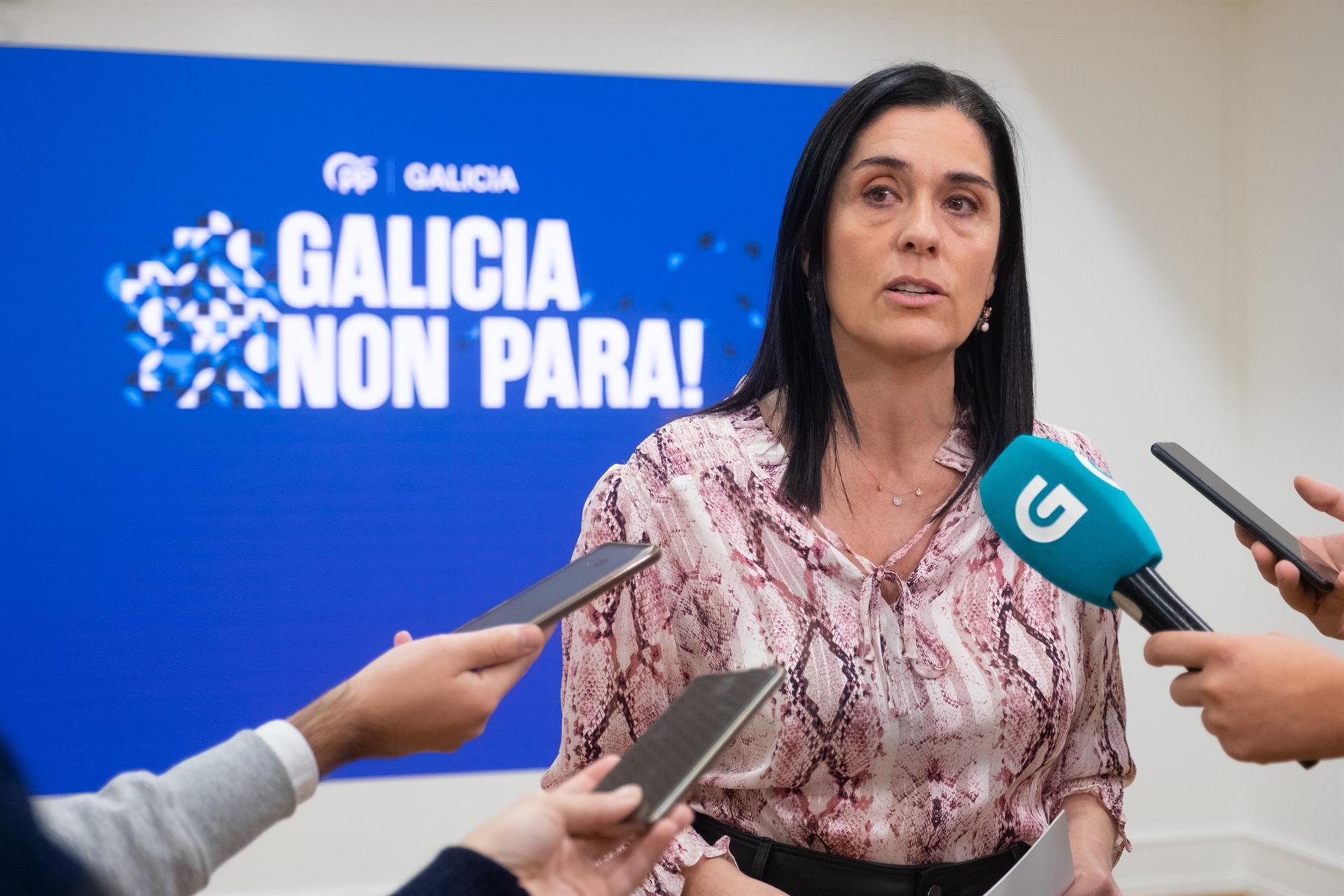 La secretaria general del PPdeG, Paula Prado, en declaraciones a los medios. - PPDEG