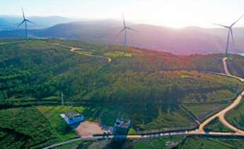 Vista aérea del parque eólico de Malpica