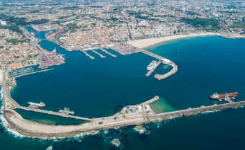Vista aérea del puerto de Leixoes