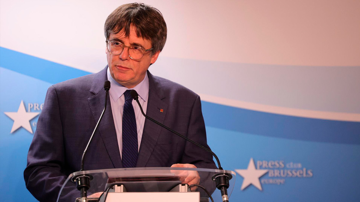 Carles Puigdemont durante la conferencia de prensa en Bruselas