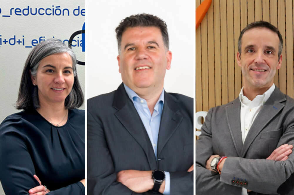 De izquierda a derecha, María Landeira, Andrés Montero y Alberto Suárez, responsables de renovables, gas y electricidad de Naturgy en Galicia