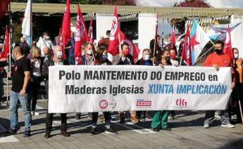 Imagen de archivo de una movilización de los trabajadores de Maderas Iglesias / Europa Press