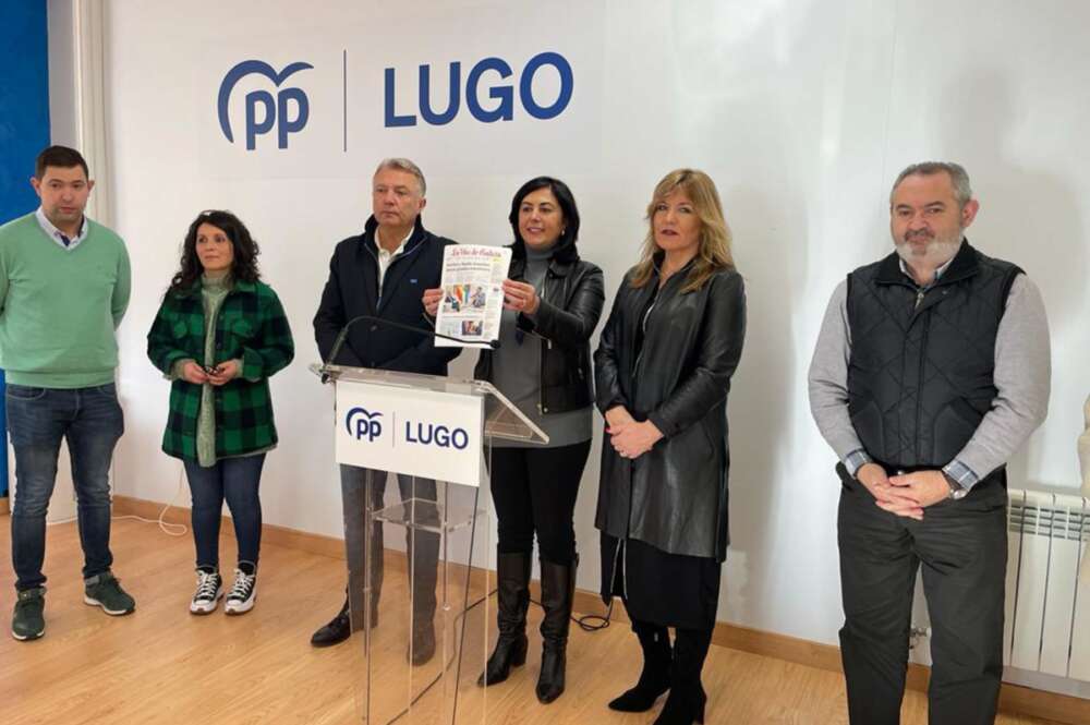 La presidenta provincial del PP de Lugo, Elena Candia, durante una rueda de prensa en la sede del partido / Europa Press